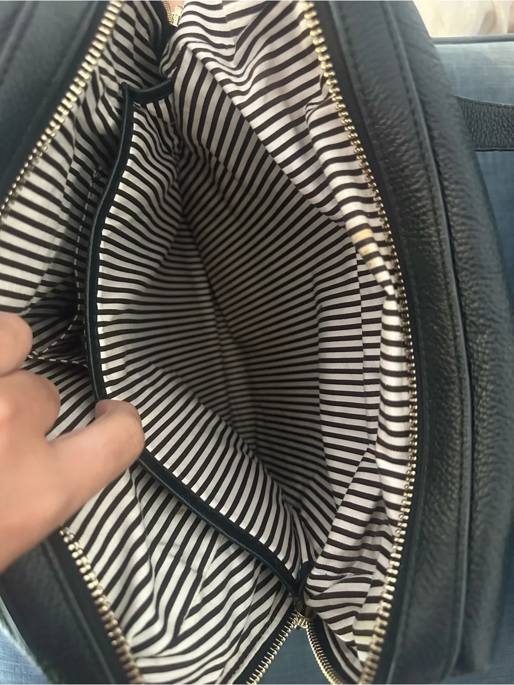 henri bendel Black Pebbled Leather Backpack